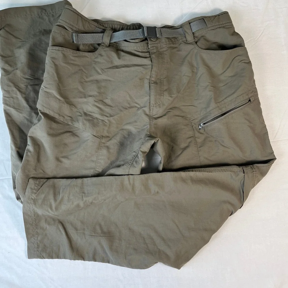 The North Face Convertible Cargo Pants Mens L Olive Green Excellent Zip Off Trek